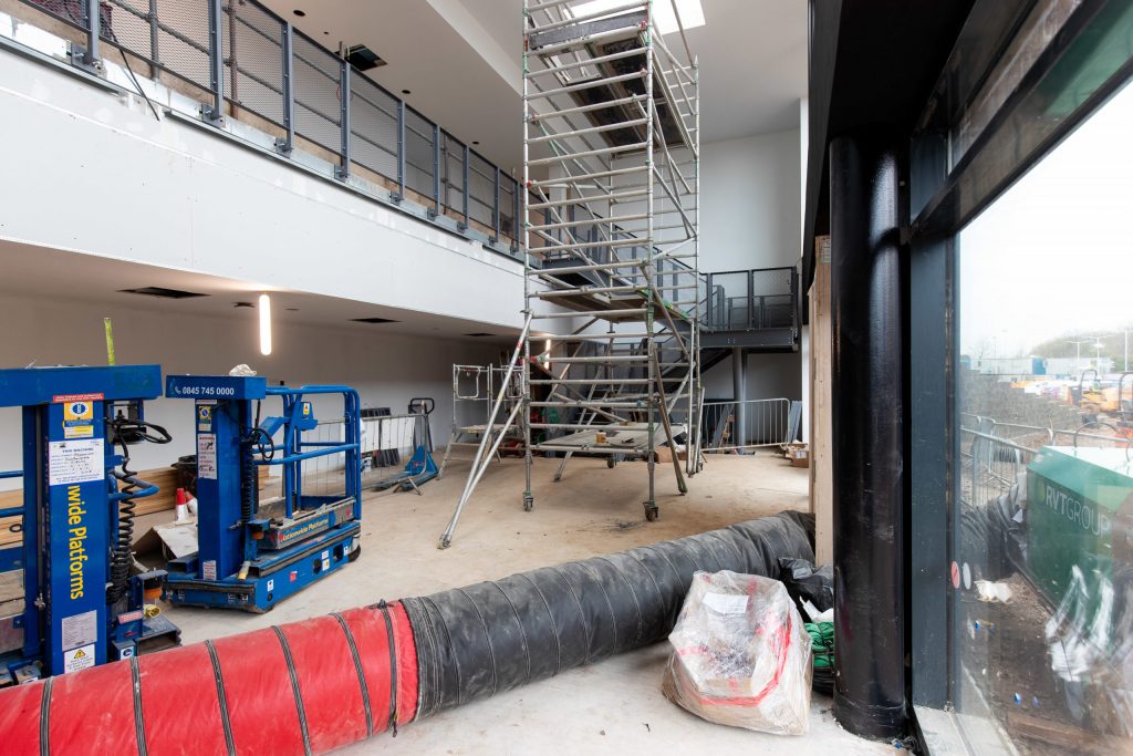 General View of the entrance foyer as fitting out works take place at the new Bristol City Training Ground as the development nears completion - Rogan/JMP - 28/01/2021 - Failand - Bristol, England.